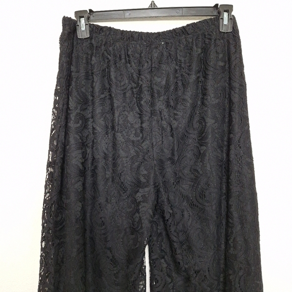 Collections Etc. Vintage Black Lace Whimsigoth Witchy Wide Leg Pants Size XXL - Picture 5 of 9